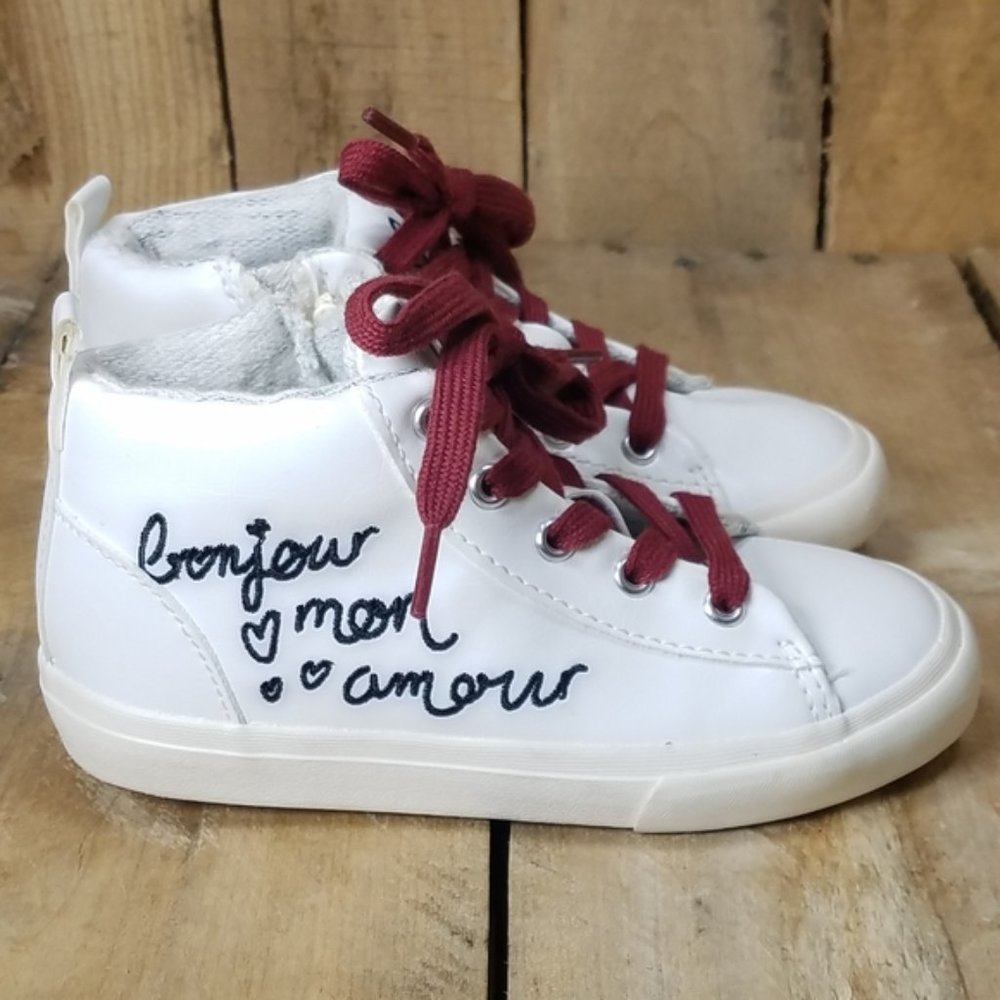 Zara Unisex White High Top Sneaker Eur 24/US 7.5